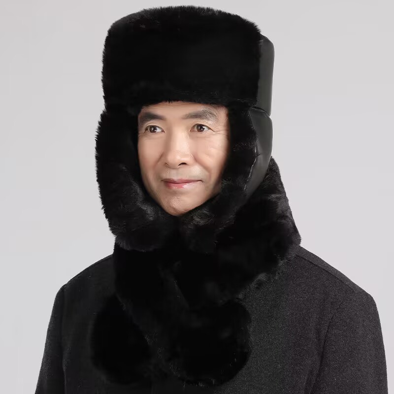 Cappelli da cacciatore Cappello Lei Feng per uomo Protezione per le orecchie Inverno Nonno Cappello spesso caldo vecchio cotone_voghion.com