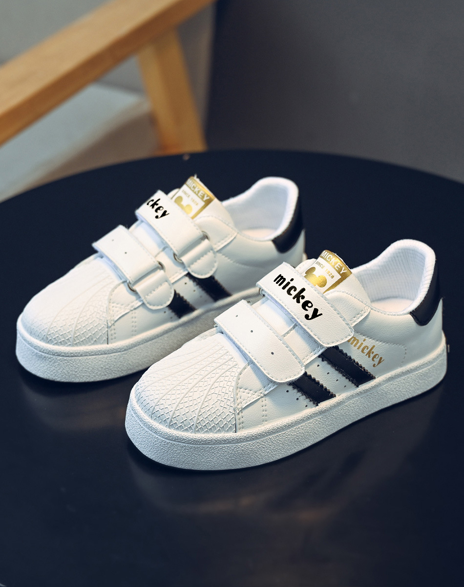 Shell Head per bambini 2023 Primavera/Estate Nuovi ragazzi e ragazze Velcro Suola morbida Piccola tavola sportiva coreana traspirante bianca_voghion.com