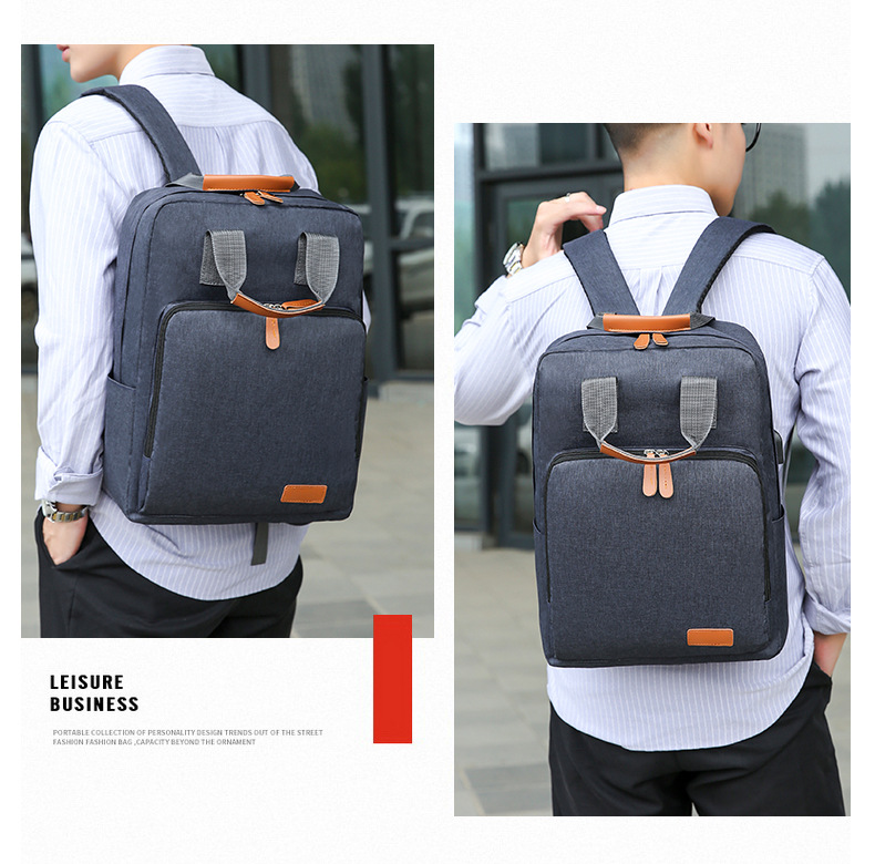 New large-capacity casual and simple hand-held backpack, business commuting schoolbag, short-distance business trip casual computer backpack undefined