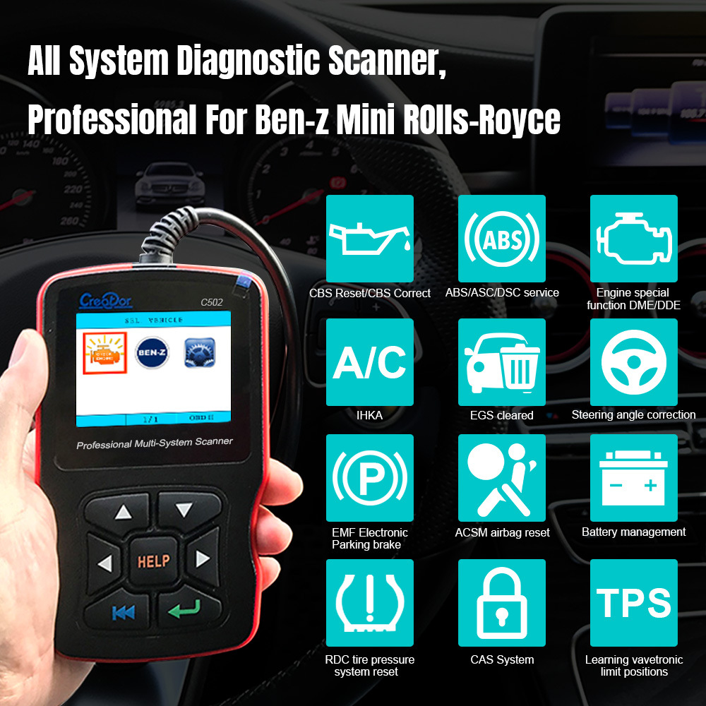 Creator C502 Benz & OBDII/EOBD SCANNER Genuine Automotive Fault Detection and Diagnostic Device
