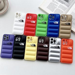 Fashion brand down jacket for Apple 15Pro phone case 14 foreign trade X simple soft 13PM new 11 drop-resistant couple