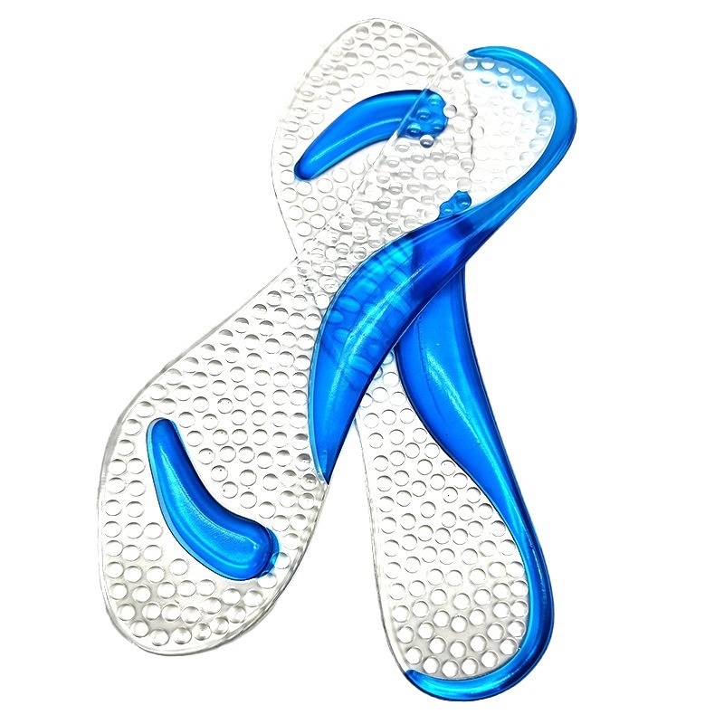 Zapatos de tacón alto gel soporte de arco engrosado almohadilla de siete puntos transparente masaje amortiguador almohadilla de arco almohadilla de pie plana para mujer