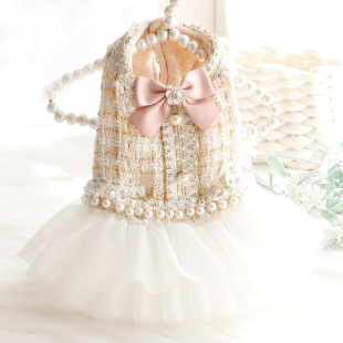 Dog Clothes Autumn and Winter Clothes Cat Princess Tutu Skirt Wholesale Small Fragrant Pearl Small Size Dogs Pet 3445 Dropshipping