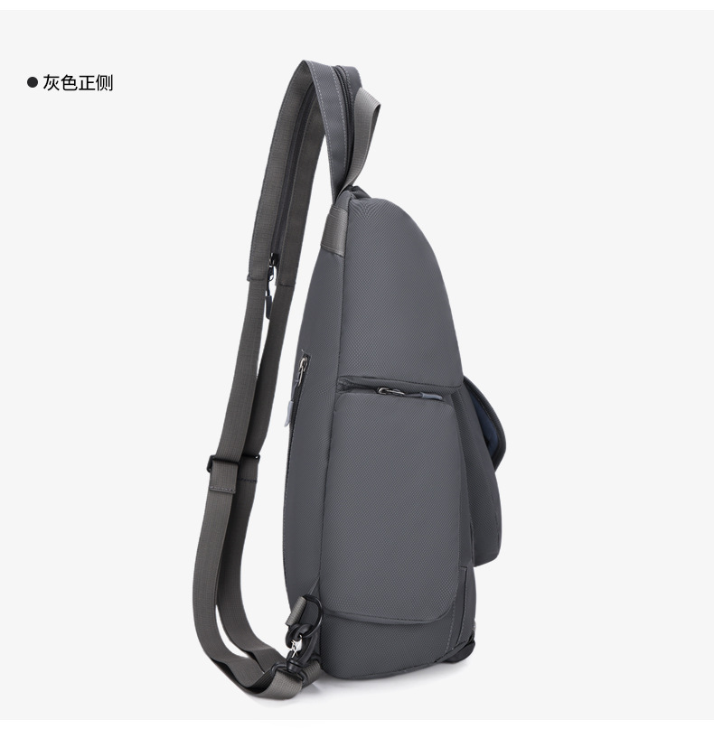 2025 New cross-border men's chest bag, casual men's bag, large-capacity retro multi-functional crossbody bag, soft leather single-shoulder bag undefined