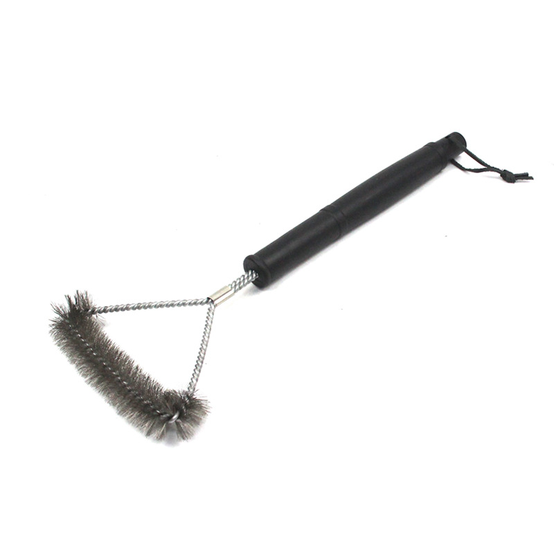 Amazon Venta caliente barbacoa cepillo 18 pulgadas de tres cabezas de alambre de acero horno cepillo de horno parrilla cepillo de limpieza en stock