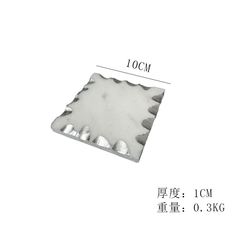 Cielo estrellado Borde de plata cuadrado