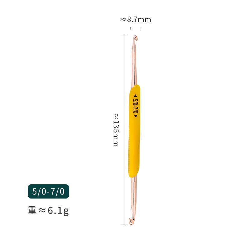 Amazon TPR pegamento blando doble cabezal gancho casero DIY mano herramienta de tejido gancho 5 conjuntos de gancho