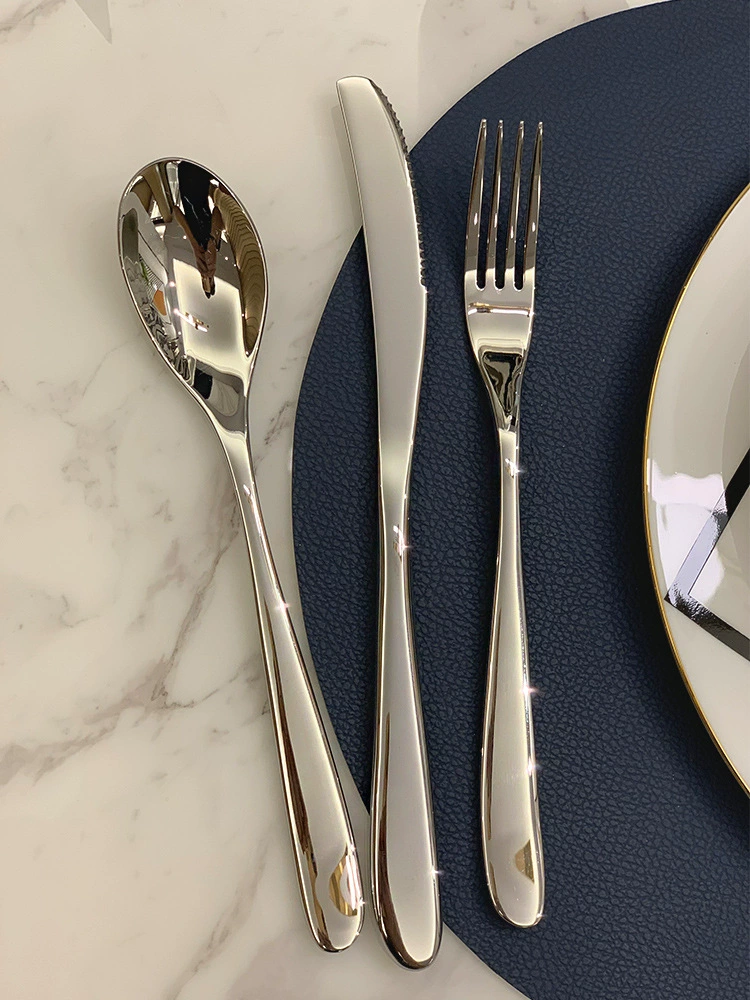 Немецкий гостиничный западный столовый нож, вилка и ложка из нержавеющей стали 304, европейский стейк, трехкомпонентный домашний набор для еды