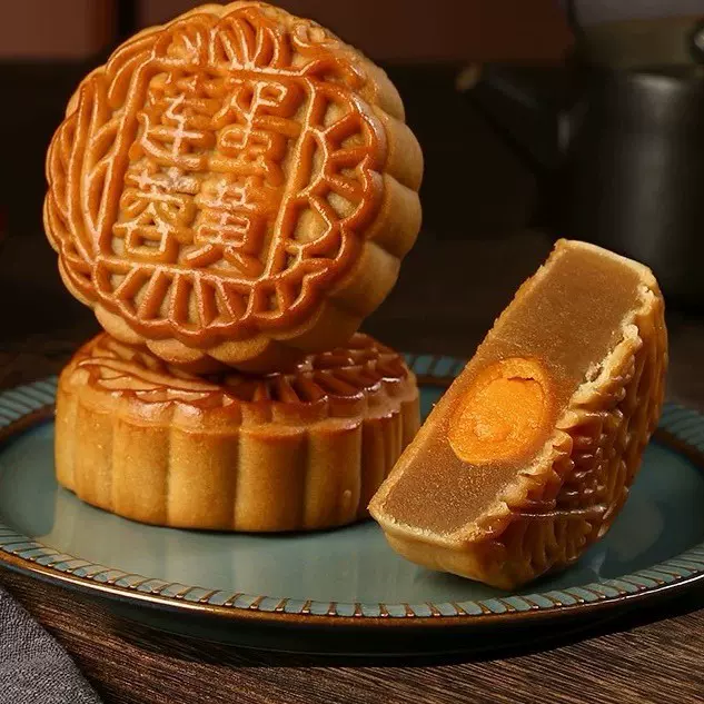 厂家直供单黄白莲蓉月饼广式蛋黄月饼 广式皮单黄白莲蓉月饼
