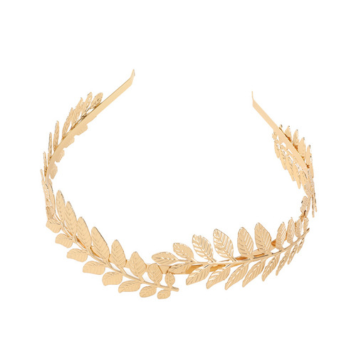 Hot-selling European and American style bridal leaf hairband, party metal leaf hair accessories, elegant crown headband with leaf hairpin for women