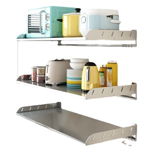 Punch-free 304 stainless steel kitchen rack wall-mounted wall-mounted oven microwave oven rice cooker storage rack