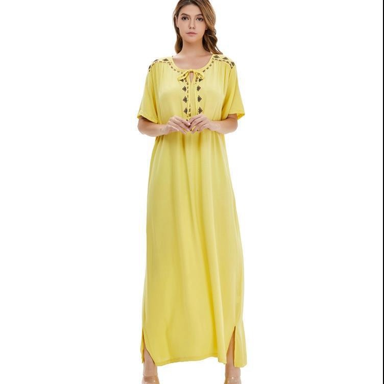Abito lungo da donna per donne in Medio Oriente, stile musulmano arabo saudita, taglie forti, stile Dubai, Medio Oriente._voghion.com