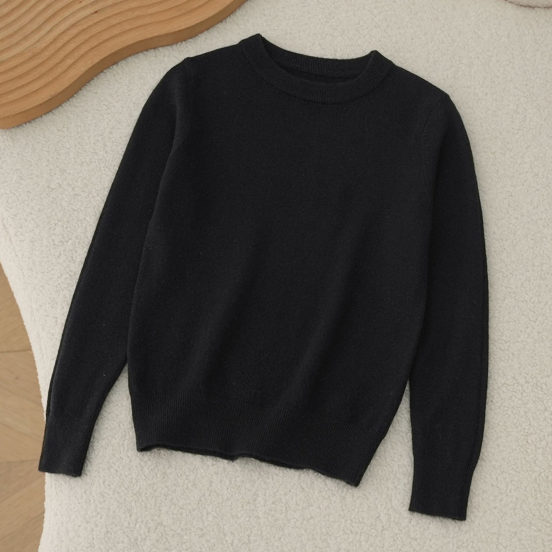 Otoño y invierno suéter de lana de niños de cuello redondo jersey de punto suéter de niño de color sólido chaqueta interior delgada