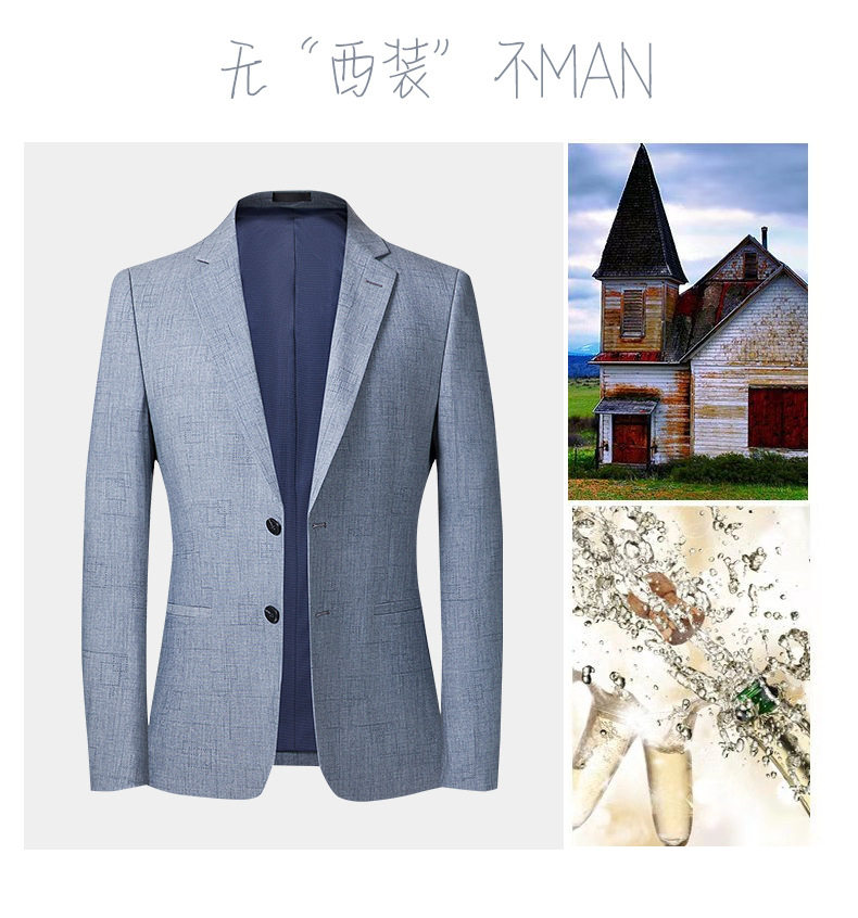 Áo vest nam ca rô xám dáng ôm, mỏng nhẹ mùa xuân thu, cổ vest một hàng hai nút — Caro Xám chi tiết 7