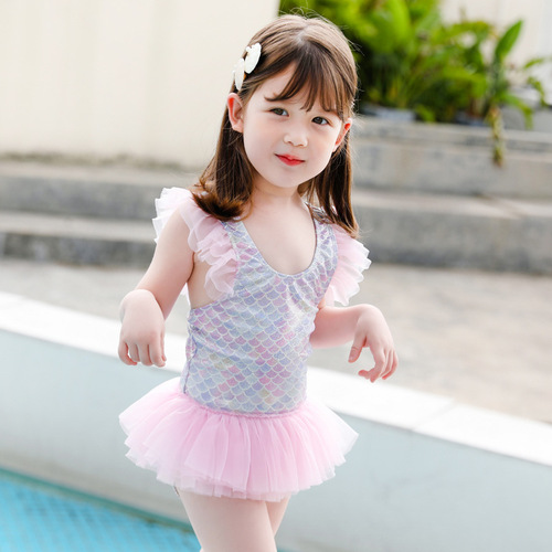 Children's swimsuit for girls, baby girl hot spring cute princess swimsuit for girls, medium and large children, infant and toddler one-piece swimsuit
