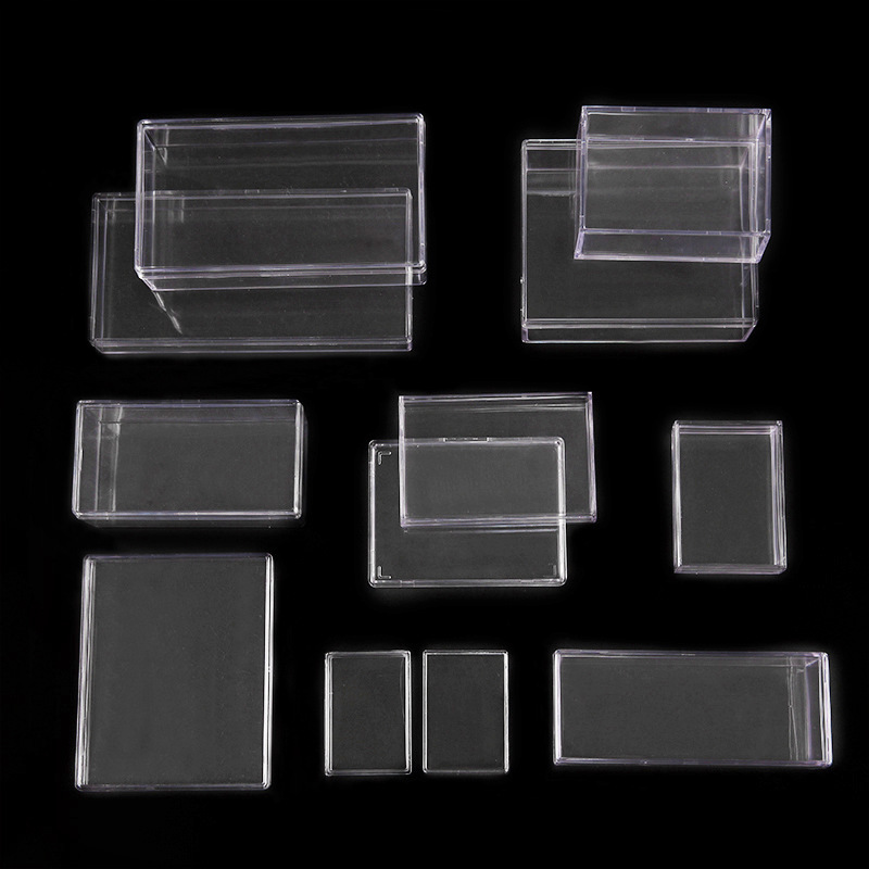 Multi-style PS rectangular transparent packaging box snacks medicine heaven and earth cover injection crystal box slime high permeability box