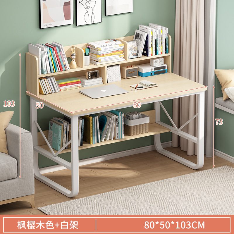 Escritorio estantería computadora integrada mesa de oficina chica dormitorio casa simple escuela primaria y secundaria estudiante escritura mesa de estudio y silla