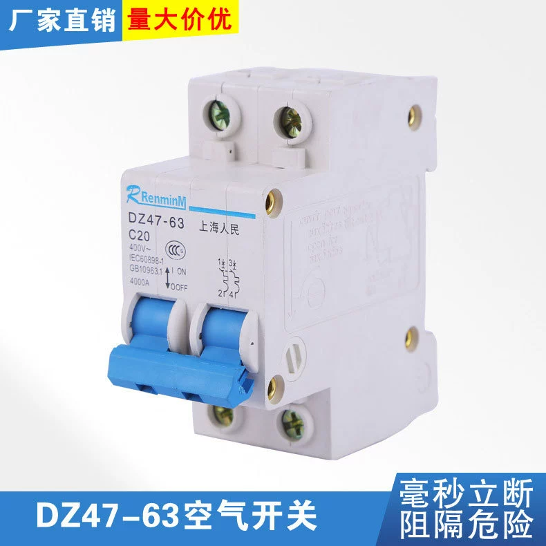 DZ47-63 воздушный выключатель 2P бытовой выключатель автоматический выключатель в литом корпусе миниатюрный автоматический выключатель