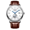 Silver shell white face silver scale blue needle coffee band