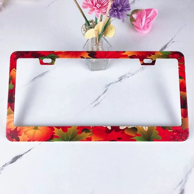 Cross-border Foreign Trade Canada North America Car License Plate Frame US Regulations License Plate Frame License Plate Frame Water Transfer Printing Pattern (License plate holder/license plate holder) - litchi