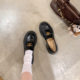 [sheii Su Yinyin] Moben Manor ~ Arc de Triomphe Gold Buckle One Pedal Lazy Lefu Single Shoes Women's Small Leather Shoes