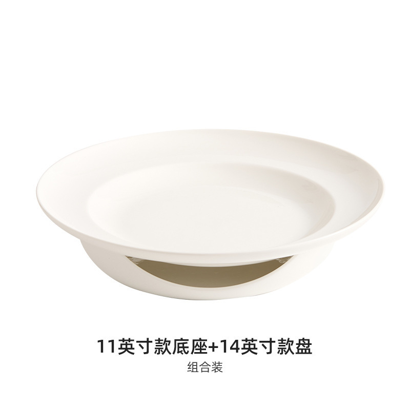 加热瓷盘托盘超大酒店明炉餐具私房饭店专用保温椭圆盘鱼碟子|undefined