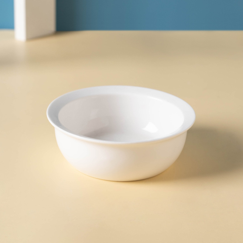 Tazón reverso de tamaño pequeño blanco puro (11x11x3,9 cm)
