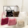 2025 new furry bucket bags women‘s korean-style autumn and winter high-grade texture special-interest design commuter hand-carrying bag