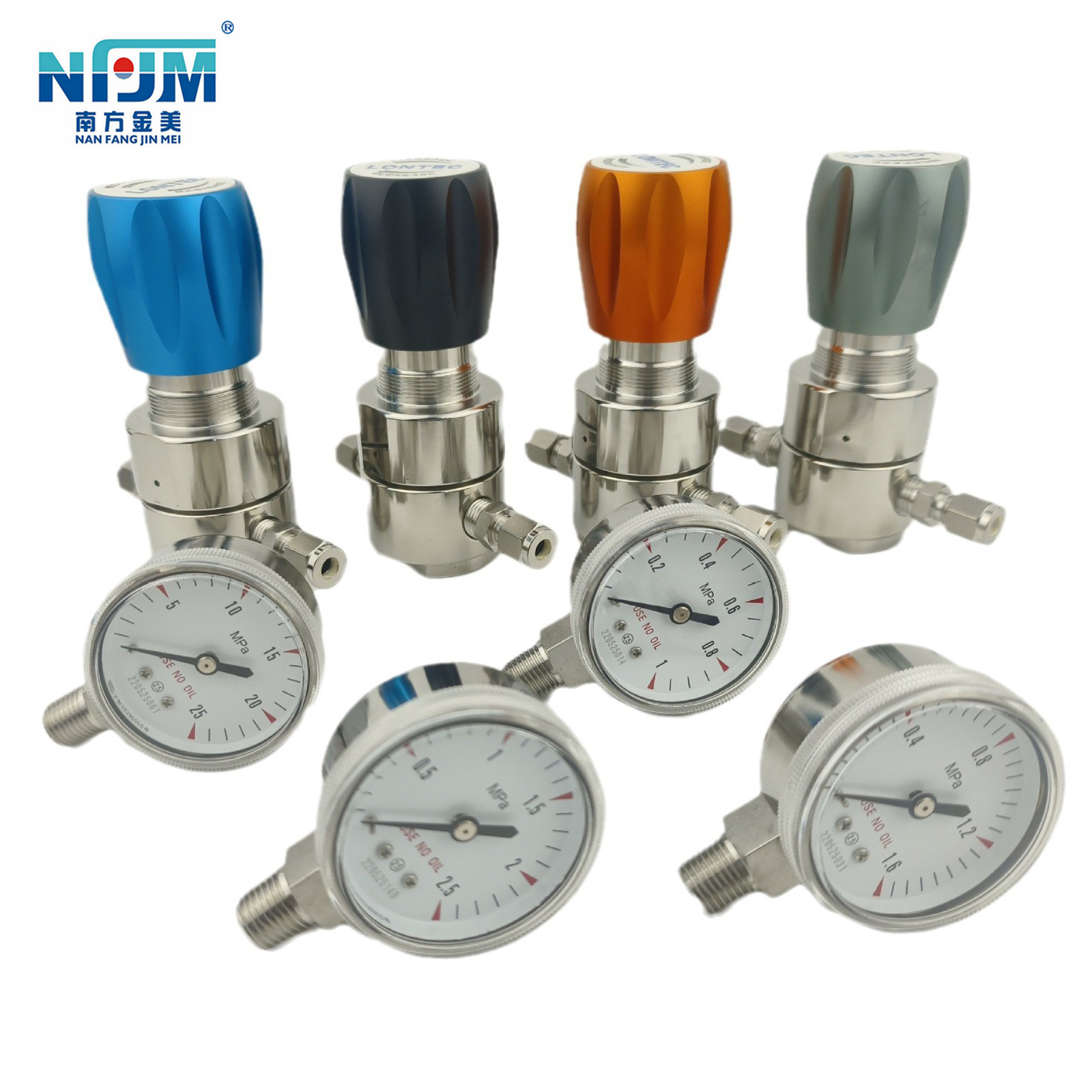 工厂批发304/316L不锈钢气体减压阀实验双表头氧氮氦气天然气管道