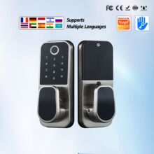 指纹球形锁蓝牙密码按键民宿锁高端旋转把手智能锁木门安全电子锁