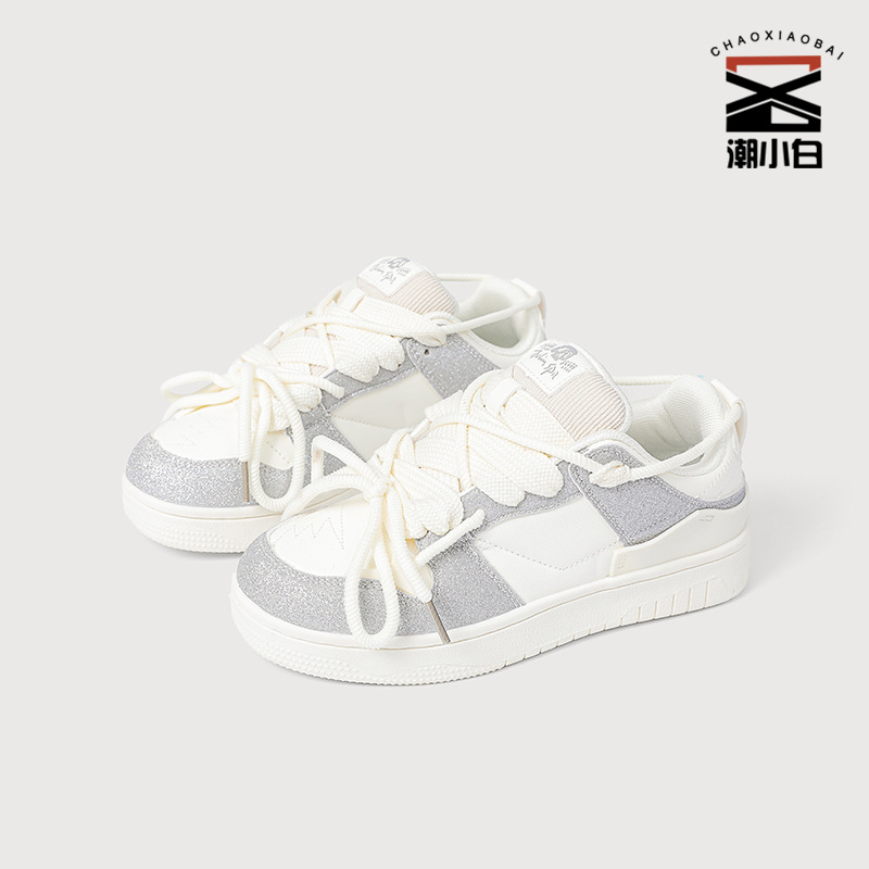 Low universal breathable small design white sneakers platform