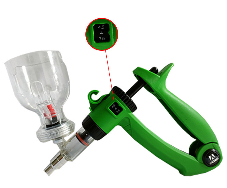 Jeringa digital ajustable veterinaria con dosis ajustable para vacunas tipo botella para pollos, cerdos, vacas y ovejas