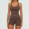 7028 vest + 7028 shorts—dark brown