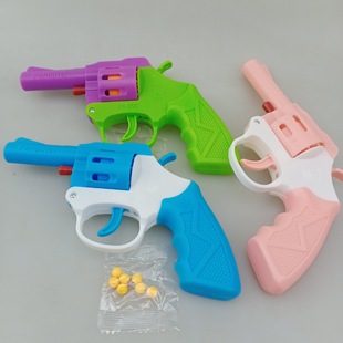 2 yuan wholesale color children's toy gun revolver dual-purpose soft bullet toy gun plastic toy binary