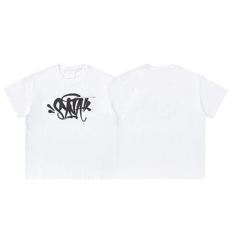 高品質SYnaWorldヒップホップフォームプリント半袖カジュアルルーズTシャツハイストリートショーツSyna Word