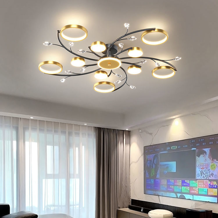 Scandinavian Light Luxury Living Room Chandelier Light Luxury Crystal Chandelier Modern Casual Atmosphere 2025 New Bedroom Lamp Restaurant Lamp