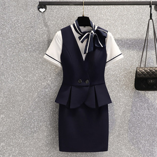 High-End Business Attire for Women, Summer Stewardess Uniforms, Beauty Salon Beauticians, Hotel Front Desk Jewelry Store Work Clothes Suits