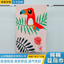 工厂批发双面绒沙滩巾 户外柔软吸水速干海滩浴巾纯棉印花