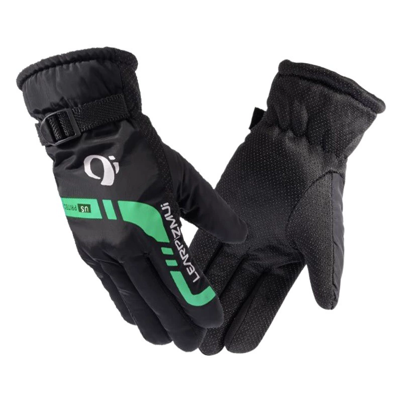 Зимние теплые мужские перчатки для велоспорта, катания на лыжах, утолщенные ветрозащитные Нескользящие мотоциклетные аккумуляторные автомобильные стойла на флисовой подкладке