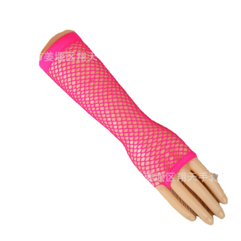 Guantes de red de pesca de viento transfronterizo malla guantes de longitud media fiesta prom punk medio dedo guantes sexy guantes