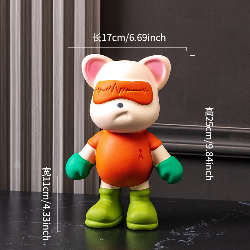 25 cm agarra al oso y tira del oso naranja.