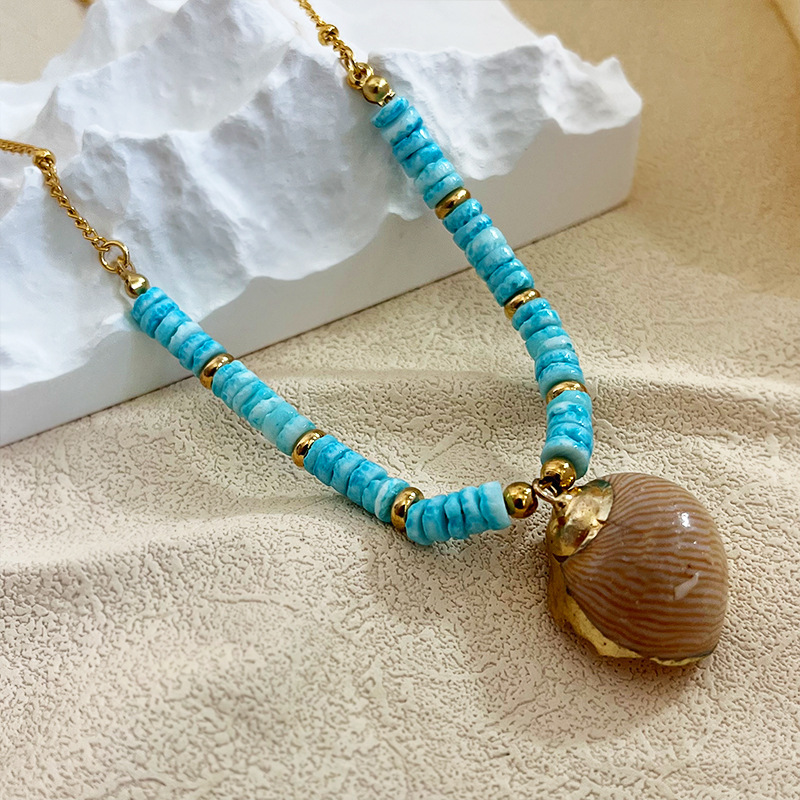 Bohemian shell choker ketting voor dames vintage stijl wit_voghion.com
