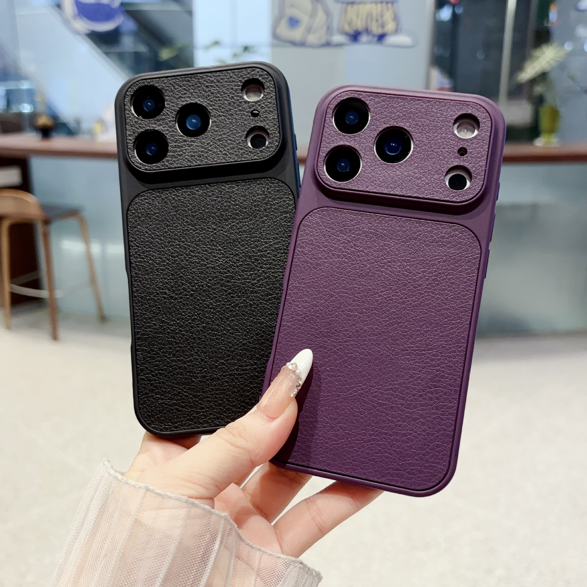 Funda con Ventana para iPhone 16 17 18 Pro de Silicona con Protección contra Caídas y Anti-huellas
