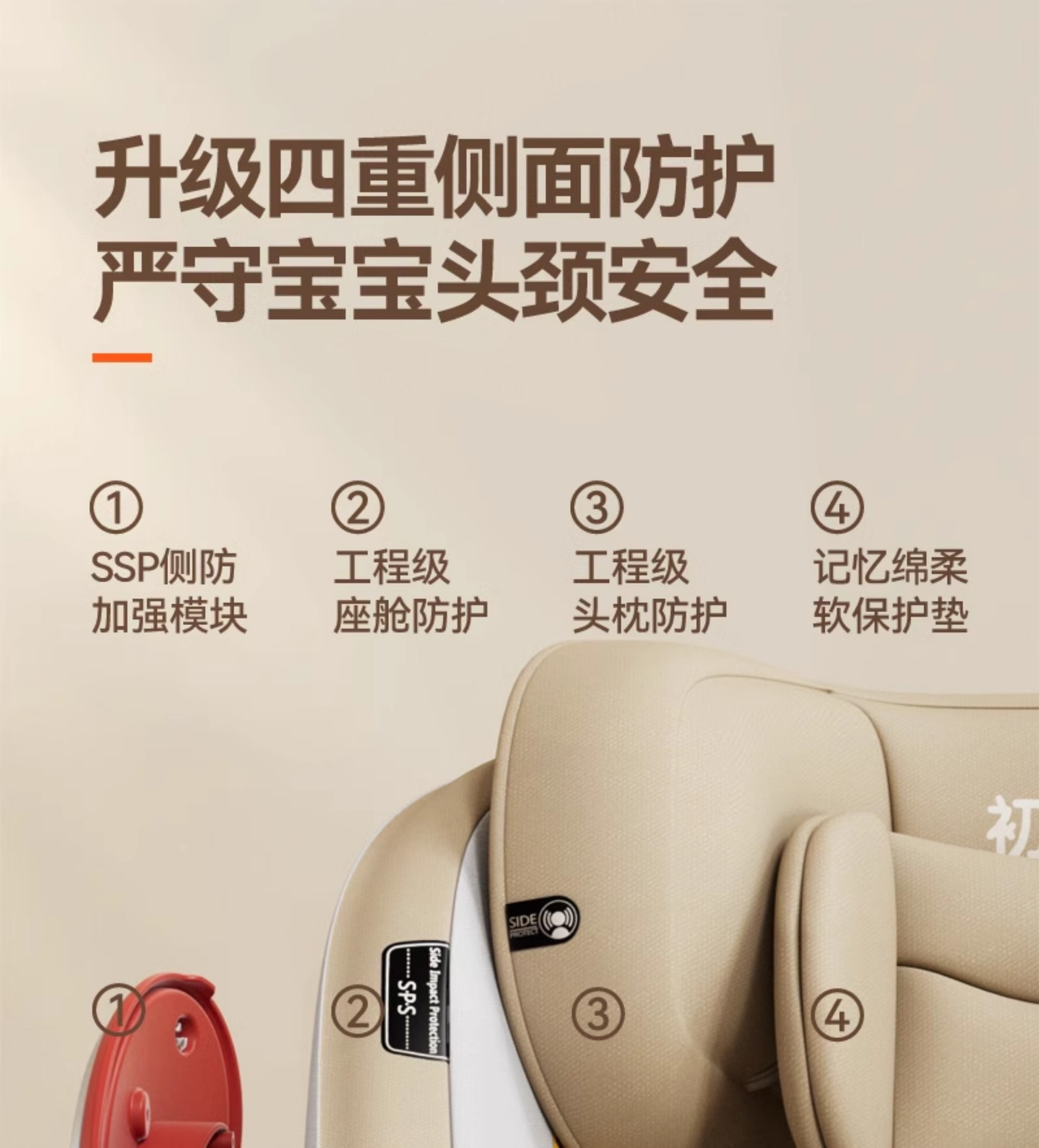Suitable for Infants and Children Safety Seats for Cars, Baby Car-Mounted 360-Degree Rotating Seats for 0-4 Years Old