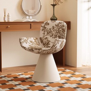 Vintage-Style Dressing Table Stool for Bedroom, Girls' Makeup Chair, Trendy Light Luxury High-End Dressing Stool with Backrest, Retro