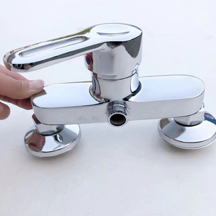 Copper flat gem triple faucet cold and hot mixing valve concealed shower faucet copper body