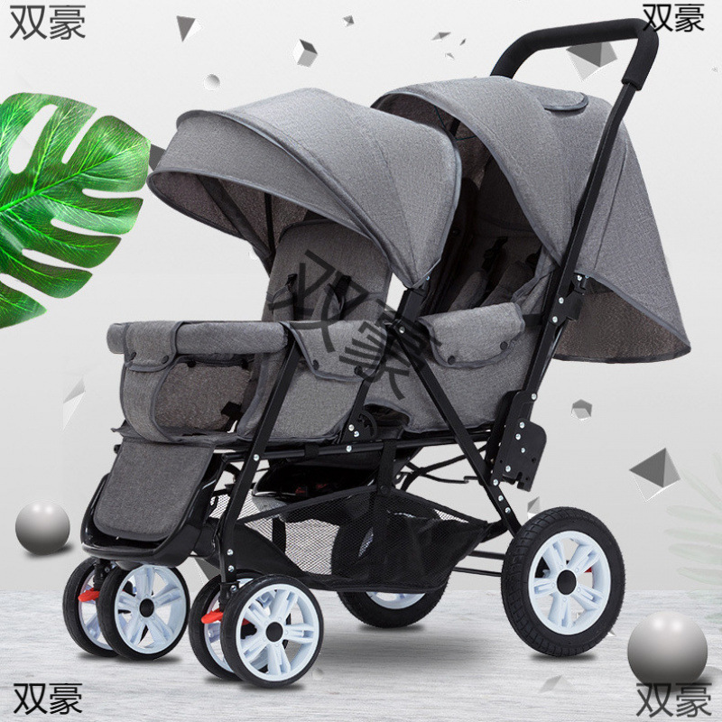Twin Stroller Double Baby Stroller Can Sit and Lie down for Twins, Lightweight Stroller for Kidsren, Travel Treasure