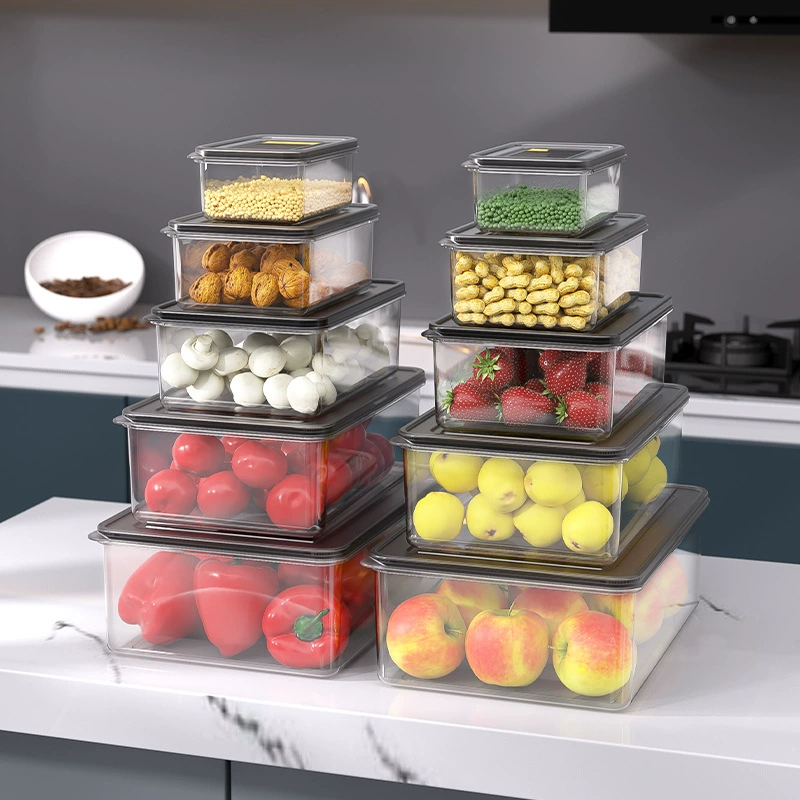 Rectangular plastic банка для хранения, set, rubber rings, storage box
