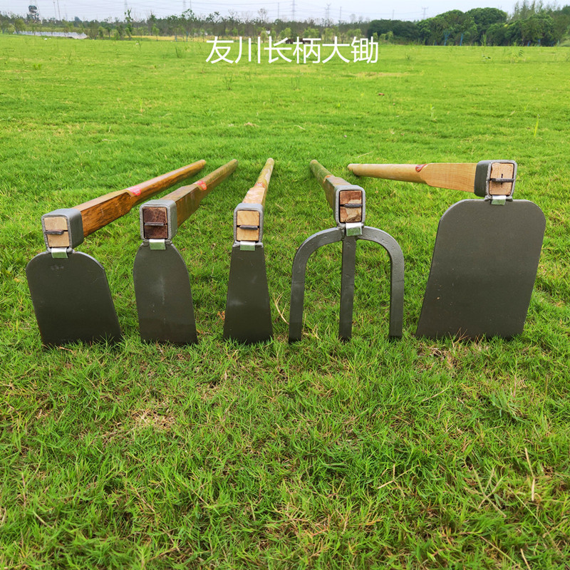 农用长木柄大号锄头开荒锄除草松土园艺铁锹开垦锄三齿耙子四齿耙