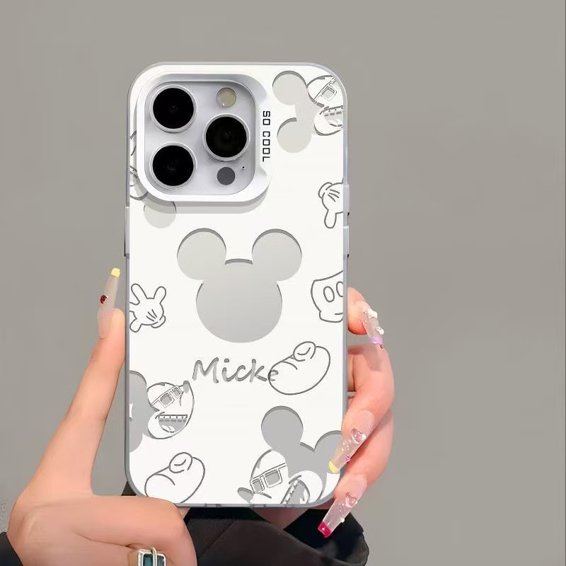 镂空米奇15plus适用16promax苹果手机壳iphone14情侣13pro可爱12